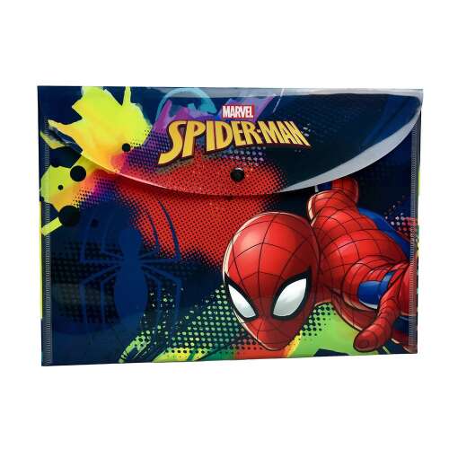 Marvel Spiderman A4 folder, clear plastic folder with Spiderman design, school supplies, document organizer