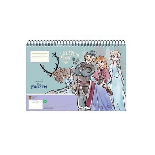 Disney Jégvarázs A4-es spirál vázlatfüzet 30 lappal, Elsával, Annával, Kristoffal és Olaf-fal