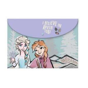 Disney Jégvarázs A4 irattartó tasak, átlátszó műanyag mappa Elsával és Annával, I believe in adventure felirattal - Homyl