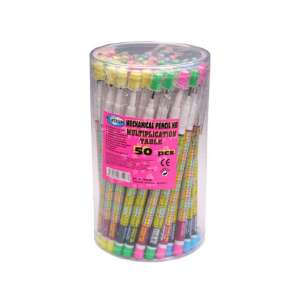 Centrum HB mechanischer Bleistift mit Multiplikationstabelle, 50 Stück in einem transparenten Behälter - Graphitstifte