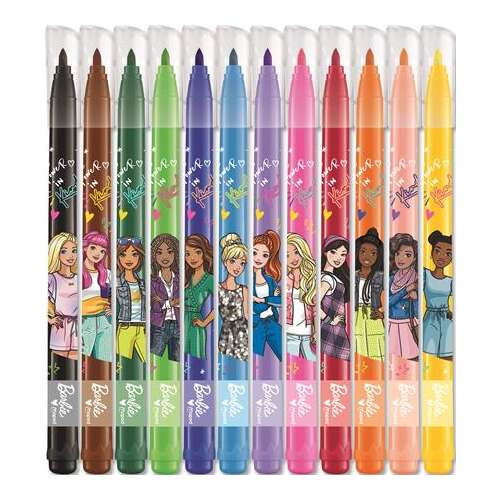 Sada 12 umývateľných fixiek Barbie, 2,8 mm, Maped