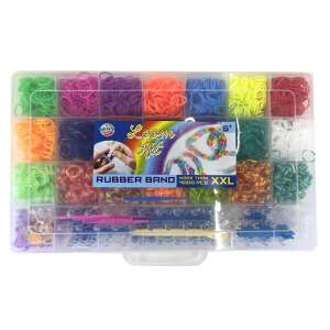 Gumikarkötő készítő XXL set: Set de elastice Loom cu elastice colorate și unelte într-o cutie de depozitare din plastic. - Nonbrand Jocuri si jucarii creative