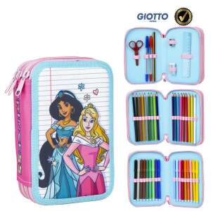 Disney Princess 3-tier pencil case filled with Giotto pencils, pens, and accessories - Pencil Case
