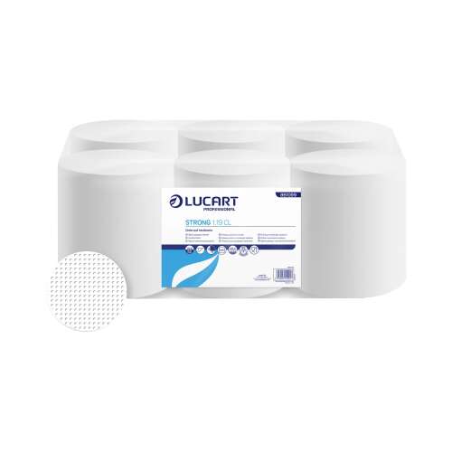 Kéztörlő 1 rétegű tekercses átmérő: 19 cm duda nélküli 6 tekercs/karton strong 1.19 cl lucart _861099 hófehér