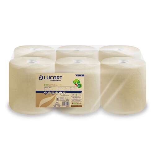 Prosoape de hârtie Lucart Eco Natural, 2 straturi, 6 role/pachet, maro