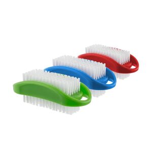 Bonus doppelseitige Nagelbürste, Kunststoffgriff, rot, blau und grün - Reinigungsbürste