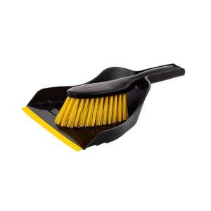 HANDRIX black dustpan and brush set with yellow accents - Bonus