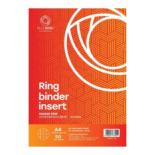 Rezerve Agendă Bluerin A4 cu pătrățele, 50 file