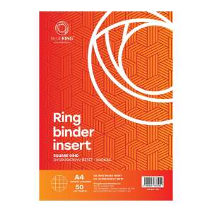 Bluerin A4 Kockás Gyűrűskönyv Betétlap, 50 Lap - Gyűrűs mappa