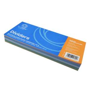 100 darabos bluering elválasztócsík, 10,5 x 24 cm, vegyes színek, karton, 190g - Iratfűző kellék