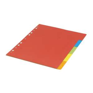 Bluering 5 részes színes elválasztólap, piros, A4 - Iratfűző kellék