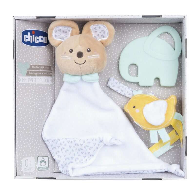 Birth Gift Set - Újszülött ajándék szett szundikendő-rágóka-cumipánt