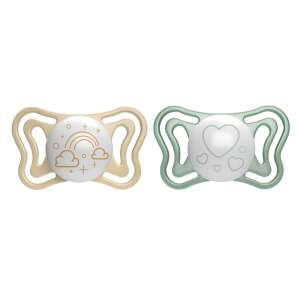2er Pack PhysioForma Light Glow Nachtsauger mit leuchtenden Rändern für Babys von 2-6 Monaten - Füttern