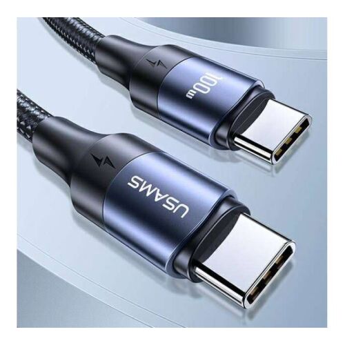 USAMS SJ524USB01 120cm -es textil borítású Type-c -Type-c gyorstöltő kábel 100W , 1375899