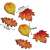Printed autumn leaves decorative cardstock, 6 pieces, 4-5cm, size reference
