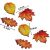 Printed decorative cardboard - Autumn leaves 4-5cm 6pcs/cs 104221126