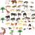 Ikonka Zoo Animal Figures Set, full set of plastic animal toys