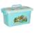 Ikonka Animal World storage box, close up of blue plastic container