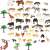 Ikonka Zoo Animal Figures Set, assorted animal figurines
