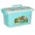 Ikonka Animal World storage box, blue plastic container