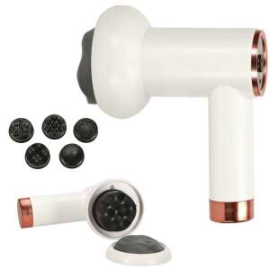 Ikonka 9in1 slimming massage gun with 5 heads, white and rose gold - Massage gun
