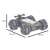 RC car with double wheels, blue and white color, dimensions