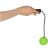 Hand holding wireless jump rope with green ball