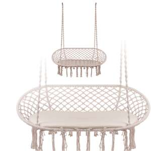 Двойно гнездо на щъркел, бежова люлка с пискюли - Градински мебели