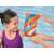 Bestway Swim Safe arm floats for kids, L/XL size, orange with colorful design, close-up of valve