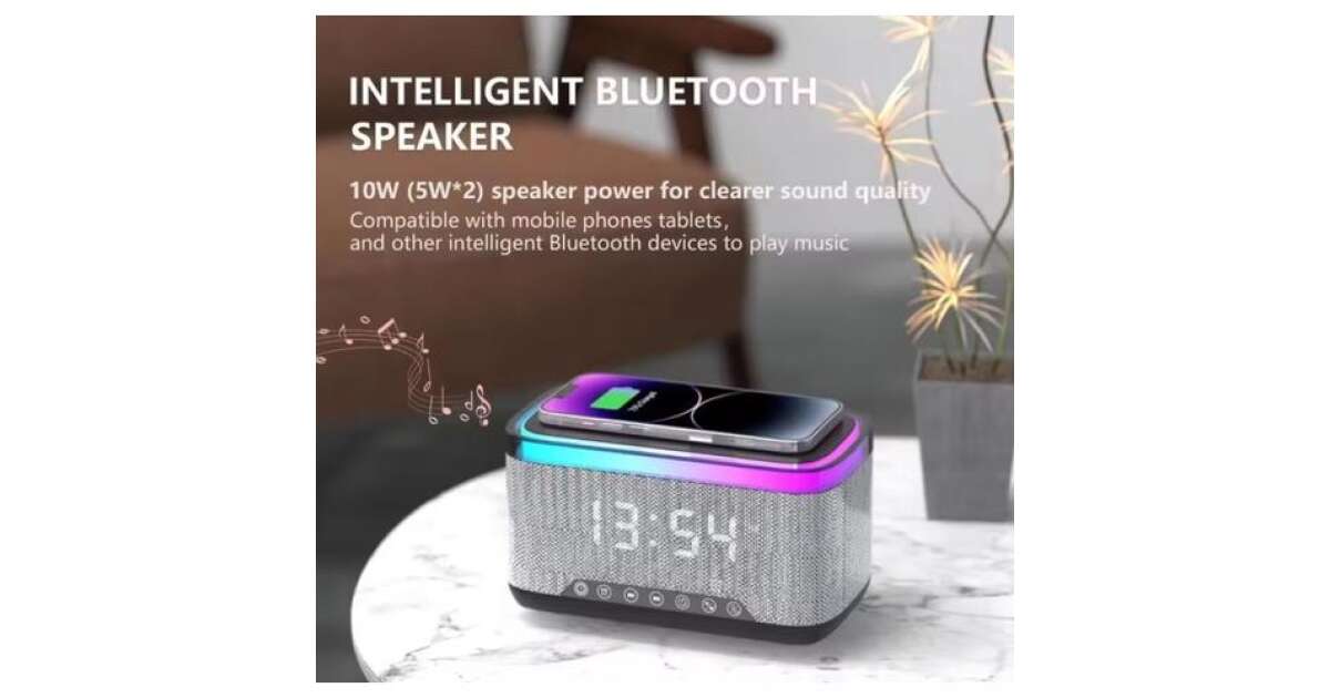 Bezdrôtový Bluetooth reproduktor a nabíjačka, s LED osvetlením, 10W, KP-559 104234105