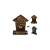 Brown metal mailbox with newspaper holder, <product_name> brand, front view, side view, and close-up of the keyhole