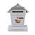 White metal mailbox with newspaper holder,  with gold accents,  for home delivery