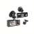 KOS-14005 car dash camera with three lenses, front, rear, and interior view
