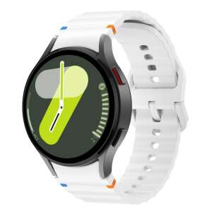 Brățară din silicon alb pentru Samsung Galaxy Watch 7 și Galaxy Watch 6, 20 mm - Calculatoare si accesorii