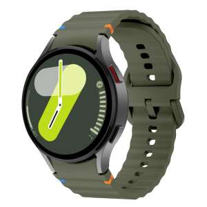 Brățară din silicon verde militar pentru Samsung Galaxy Watch 7 și Galaxy Watch 6, 20 mm - Calculatoare si accesorii