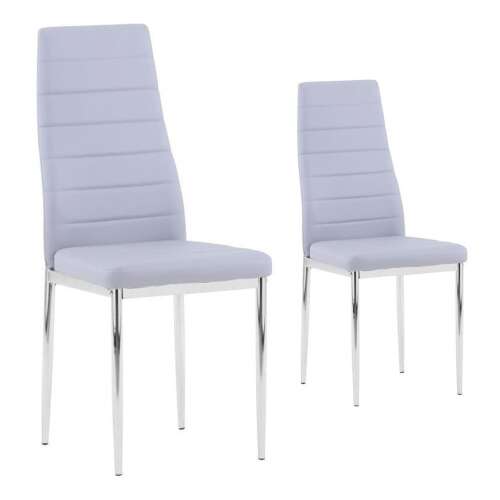 2 darabos szürke étkező szék króm lábakkal, GoldFan KOC-135