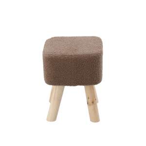 Taburet pătrat maro cu picioare din lemn - Otomane și suporturi pentru picioare