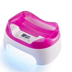 KM-520 2in1 UV/LED Műkörömszárító lámpa 5 rekeszes eszköztartóval, fehér és rózsaszín, 110W - Körömszárító lámpa