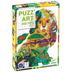 Djeco Puzz' Art Oroszlán 350 darabos kirakó, színes oroszlán mintával és dzsungel állatokkal - Puzzle