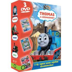Thomas a gőzmozdony díszdoboz 3 DVD A sínek ura Kaland a Ködfátyol szigeten A nagy felfedezés