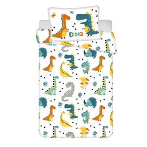 Dinoszaurusz Roaring Colors gyerek ágyneműhuzat szett, 100x135cm paplanhuzat és 40x60cm párnahuzat, dinoszaurusz mintával - Jerry Fabrics