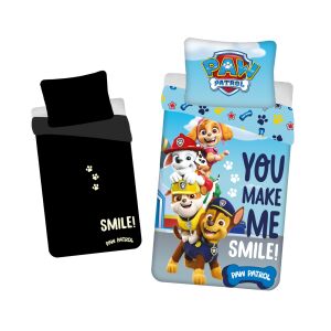 Mancs Őrjárat Make Me Smile Ágyneműhuzat - Sötétben Világító - 140x200/70x90 cm - Mancs Őrjárat