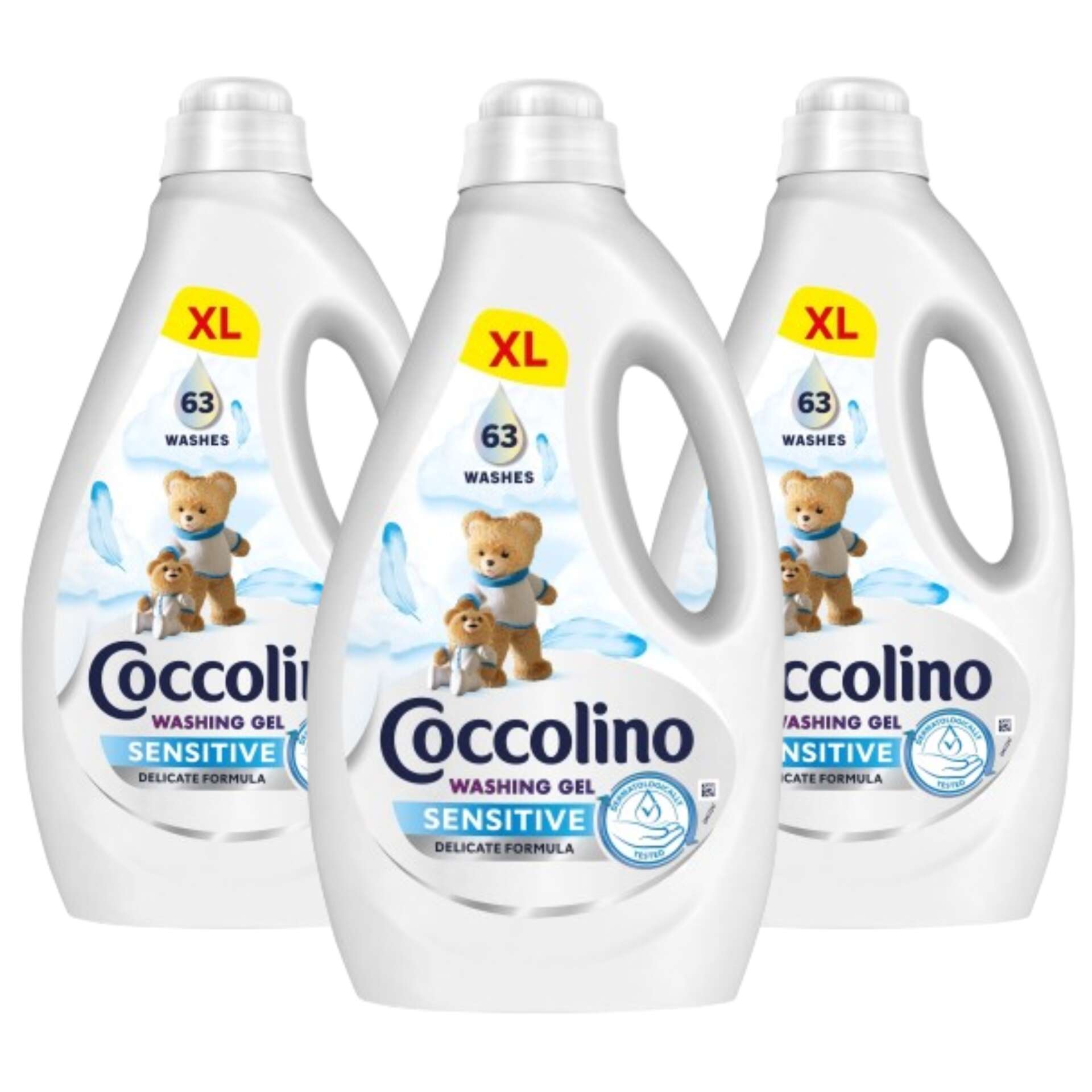 E-shop Coccolino Sensitive tekutý prací gél 3x2,52L - 189 praní