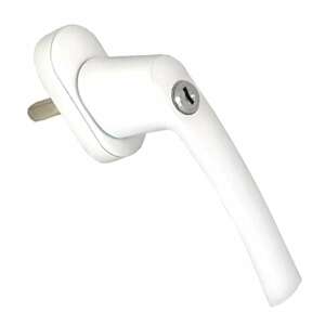 35 mm-es ablakkilincs zárrendszerrel, 2 kulcs mellékelve, 2 rögzítőcsavar mellékelve, Alumíniumból, 90 fokos elforgatás, Kompatibilis PVC ablakokkal, Prémium minőség, Fehér