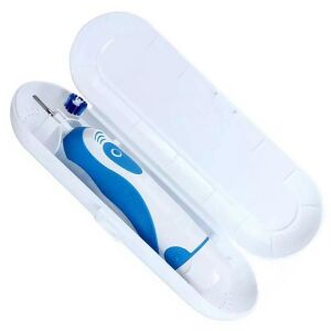 Travel Case for Electric Toothbrush and 2 Heads, White - White