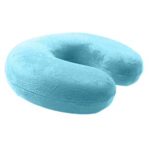 Memory Foam Travel Pillow, Effectively Supports Neck, Blue Velvet - Blue