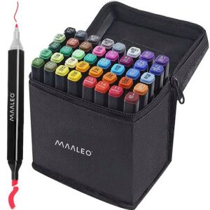 MaaLeo Dual Tip Marker with Case, Art Markers Set - Permanent marker