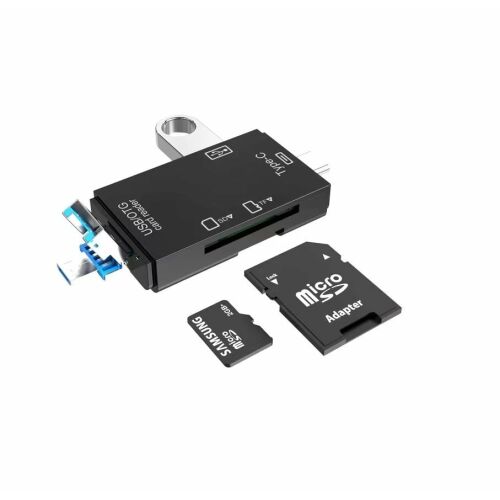 Cititor de Carduri de memorie SD, MicroSD/TF cu USB, USB Type-C 3.1, Micro USB, Alb