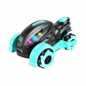 Andowl Q-D3 RC Stunt Motorcycle - Black and Blue, 3/4 view - Nonbrand Remote control vehicle