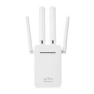 Andowl Q-T84 2.4GHz WiFi Mini Router, white, with three antennas - Signal Booster